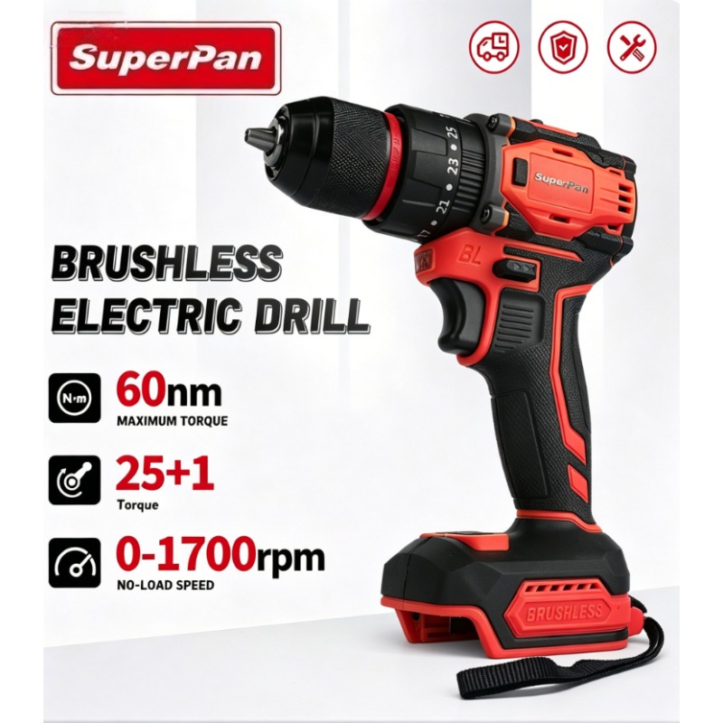 Cordless Drill Driver - Superpan 60Nm Brushless Cordless Drill Bare
