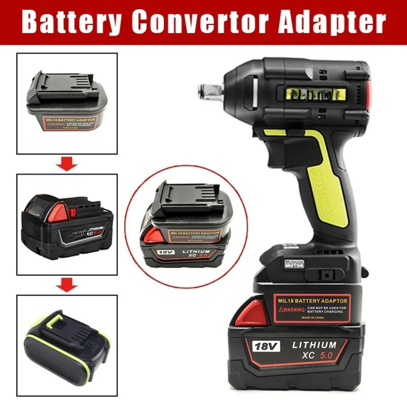Power Tools Green Color - Battery Adapter Converter for Milwaukee 18V
