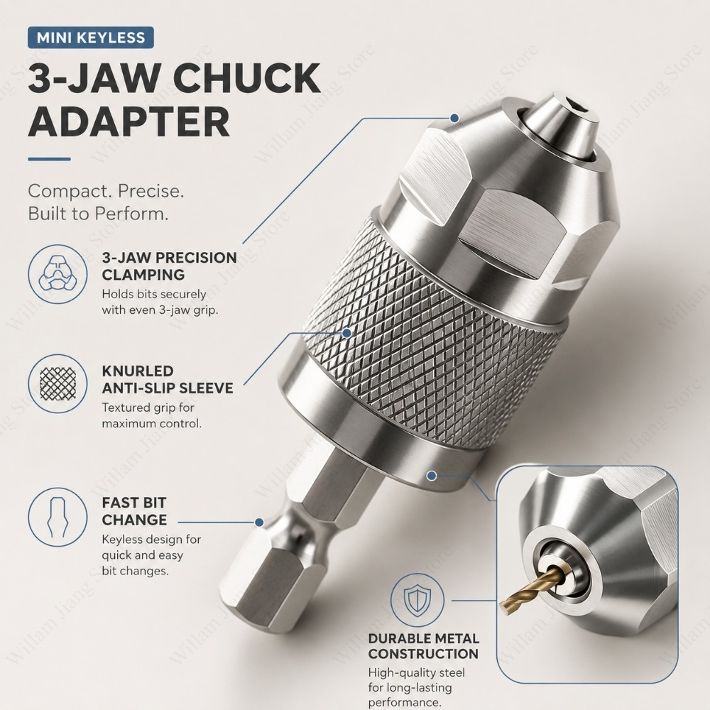 3 Jaw Drill Chuck Adapter with - Power Tools Underwater recension och pris